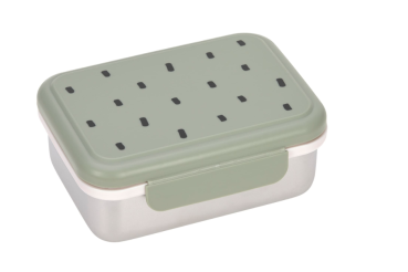 Lässig Brotdose - Lunchbox Edelstahl Happy Prints Olive